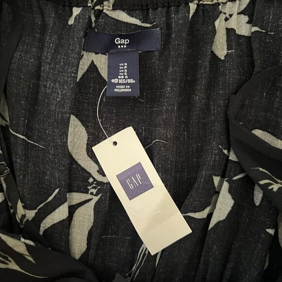 Gap NWT Black Printed Round Neck Sleeveless One-Piece Jumpsuit Size Small - Picture 8 of 12